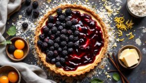 Crostata di more con crema pasticcera: friabile, cremosa e precisa al taglio