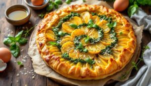 Torta salata con patate e pesto ricetta facile e veloce per preparare una torta rustica di pasta sfoglia buona e semplice