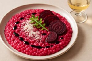 Un primo piatto cremoso dal colore intenso e inconfondibile: gioca con amaro e dolce