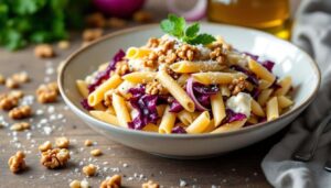 Pasta radicchio e noci cremosa: pronta in pochi minuti, ideale per la cena