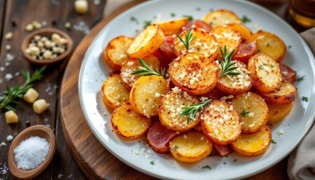 FETTE DI PATATE con PROSCIUTTO al FORNO croccanti e rapide